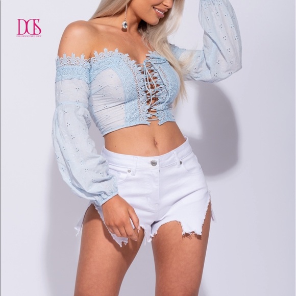 Just In! Lolita - Broderie Corset Crop Top - Picture 6 of 7